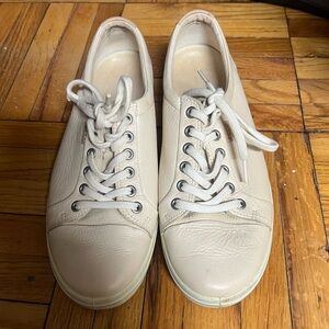 Ecco Off-White Soft 7 Leather Sneakers